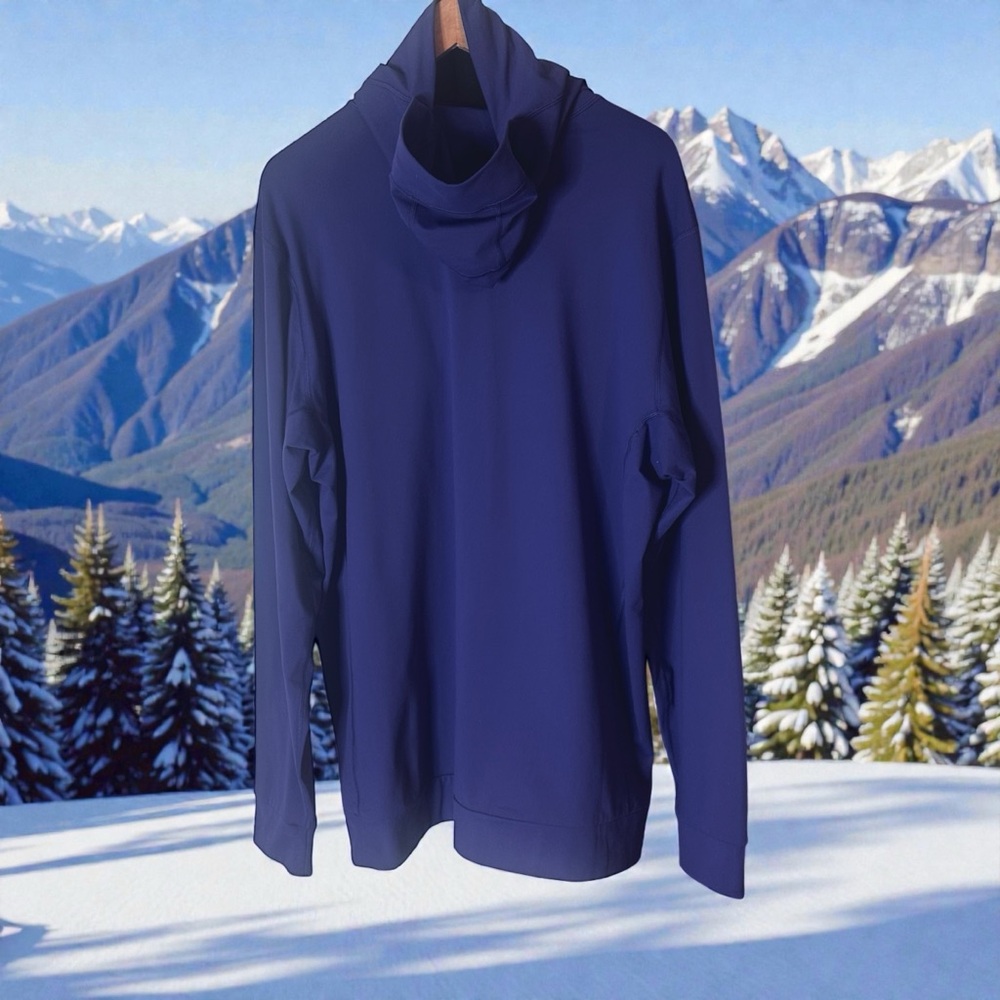 ARCTERYX STRYKA BALACLAVA PULLOVER XL SQUID INK BLUE ZIP CHEST POCKET HOODY NWOT - Picture 4 of 14